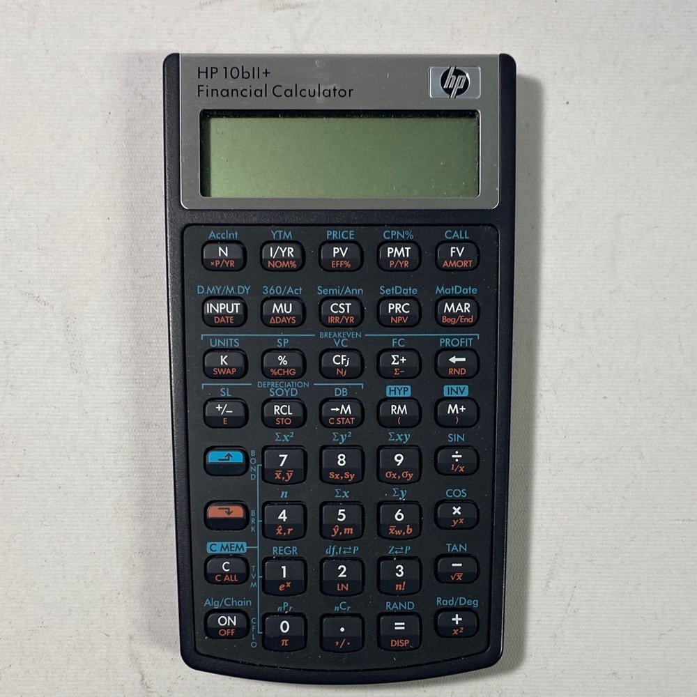 HP 10bII+ Financial Calculator - Black and Gray